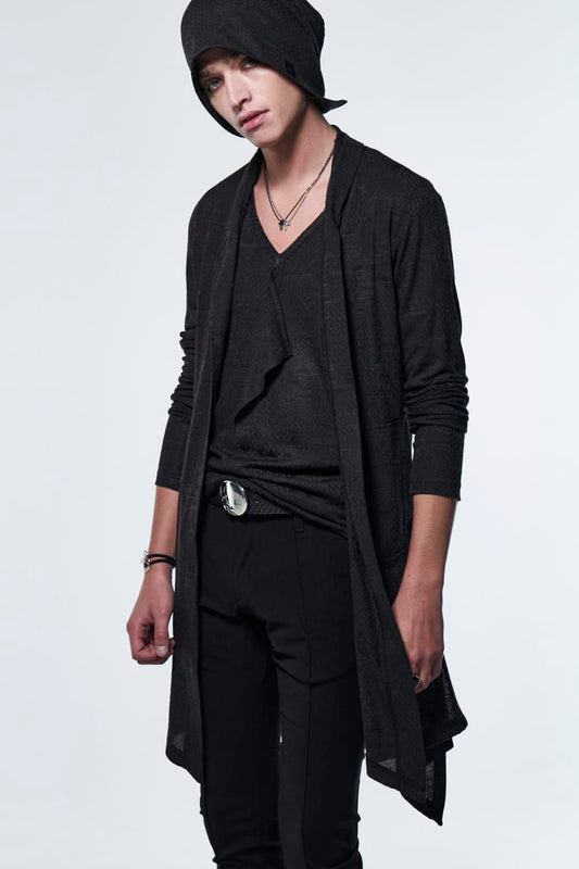 フレア ショールカーディガン ブラック