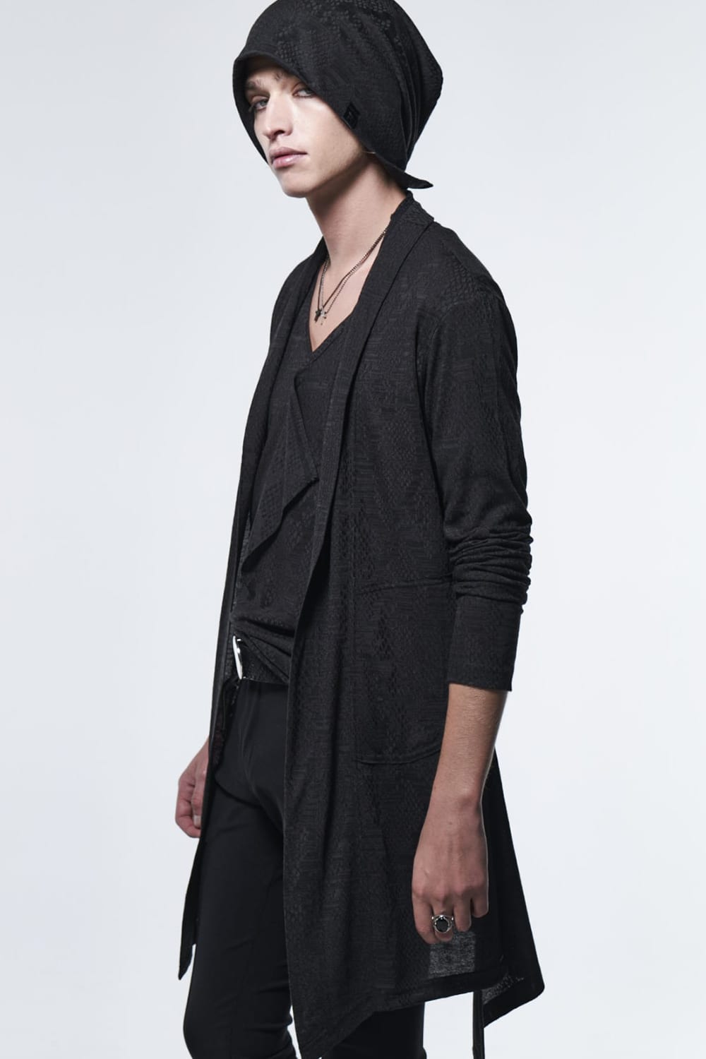 フレア ショールカーディガン ブラック