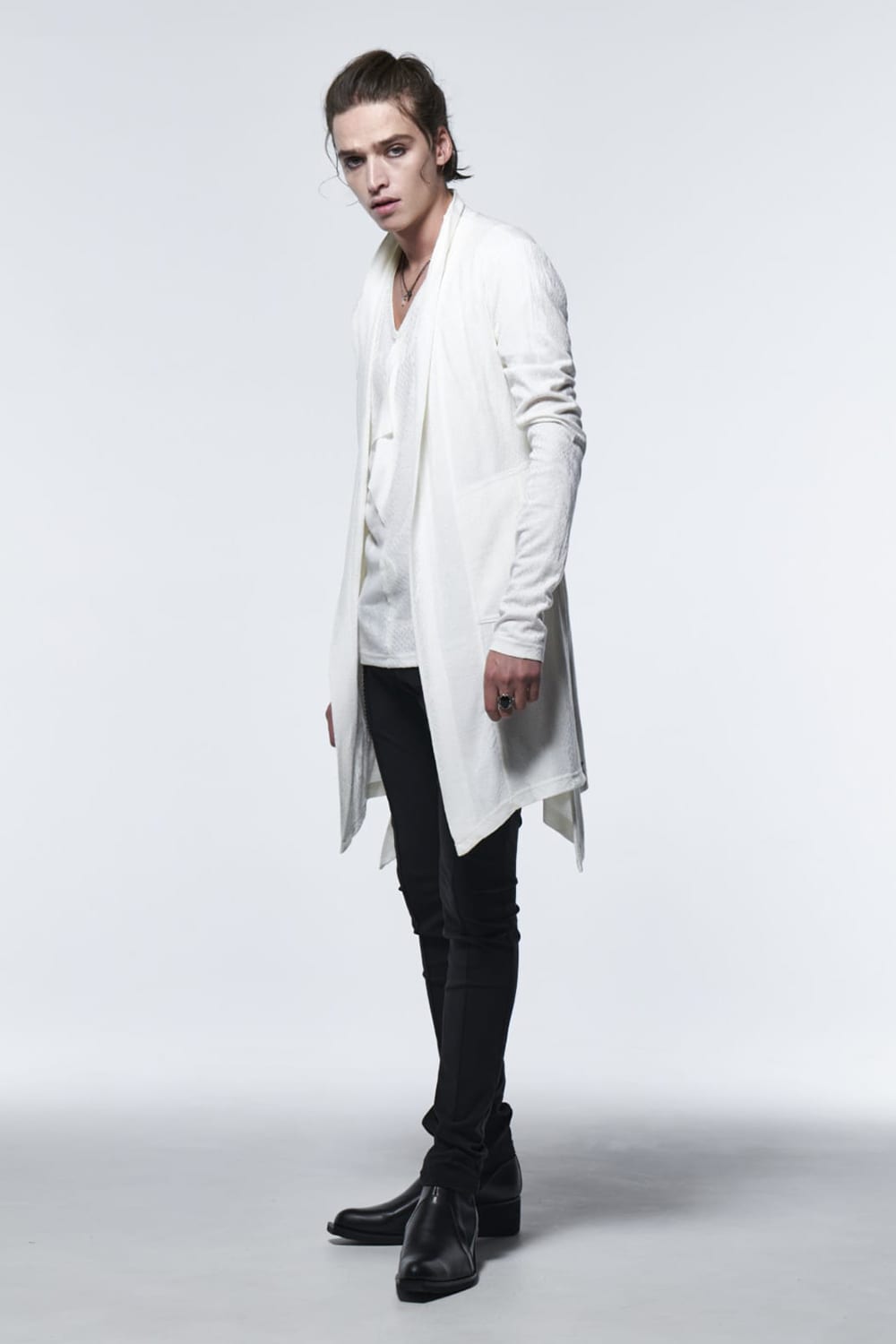 フレア ショールカーディガン ホワイト