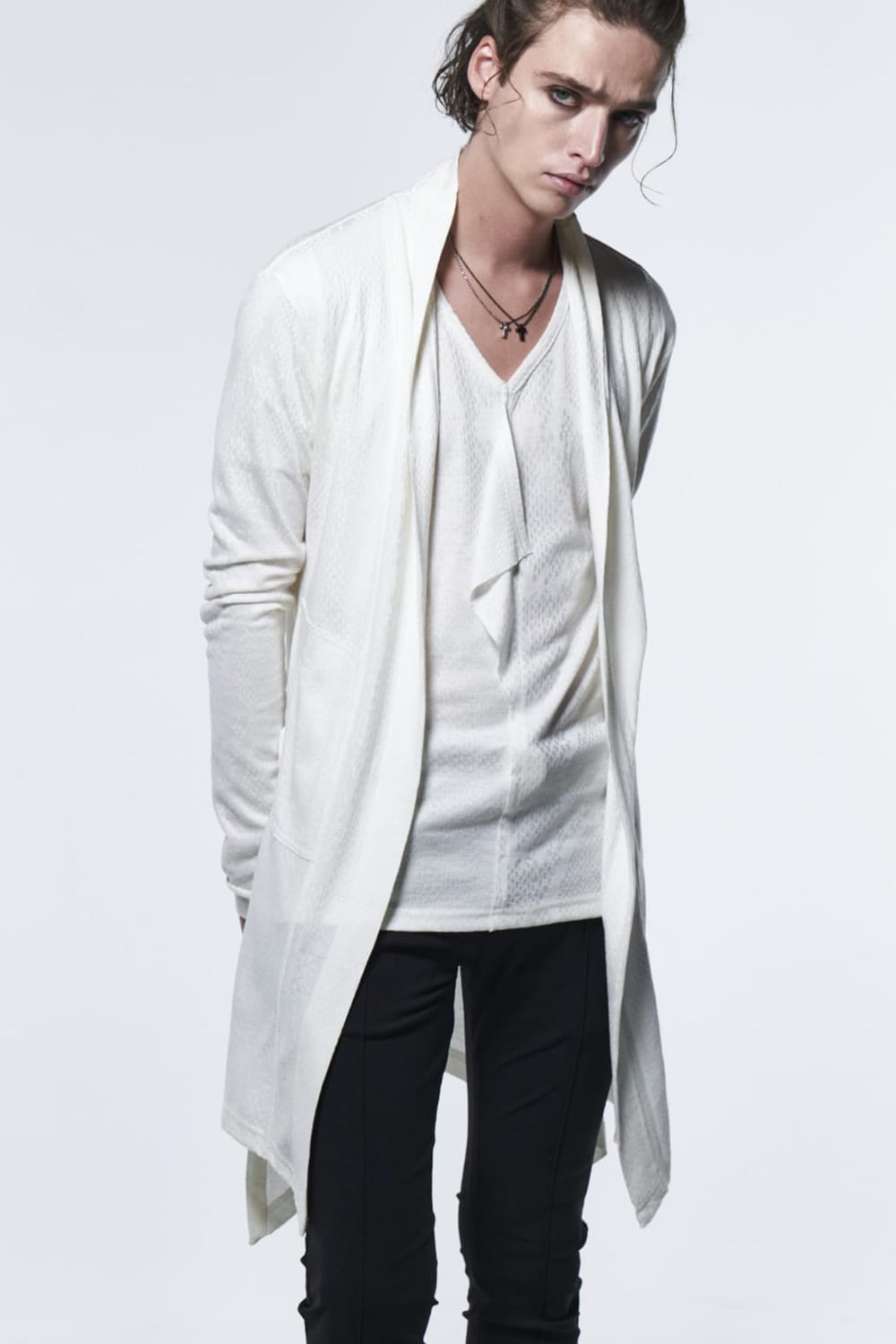 フレア ショールカーディガン ホワイト