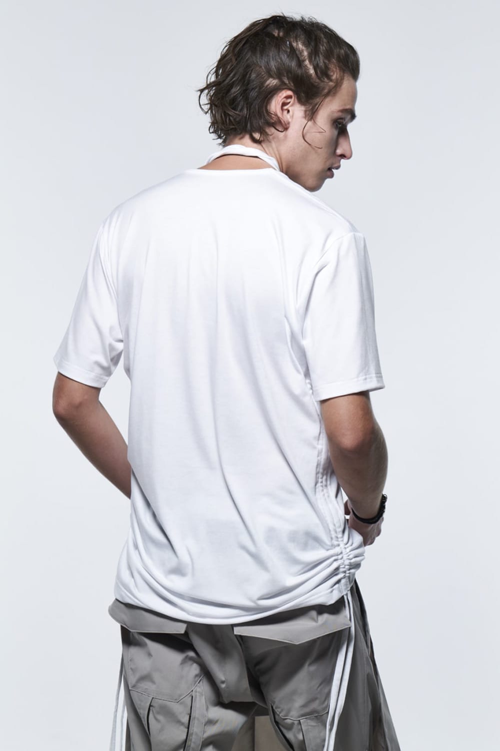 Piping Slit T-Shirt White