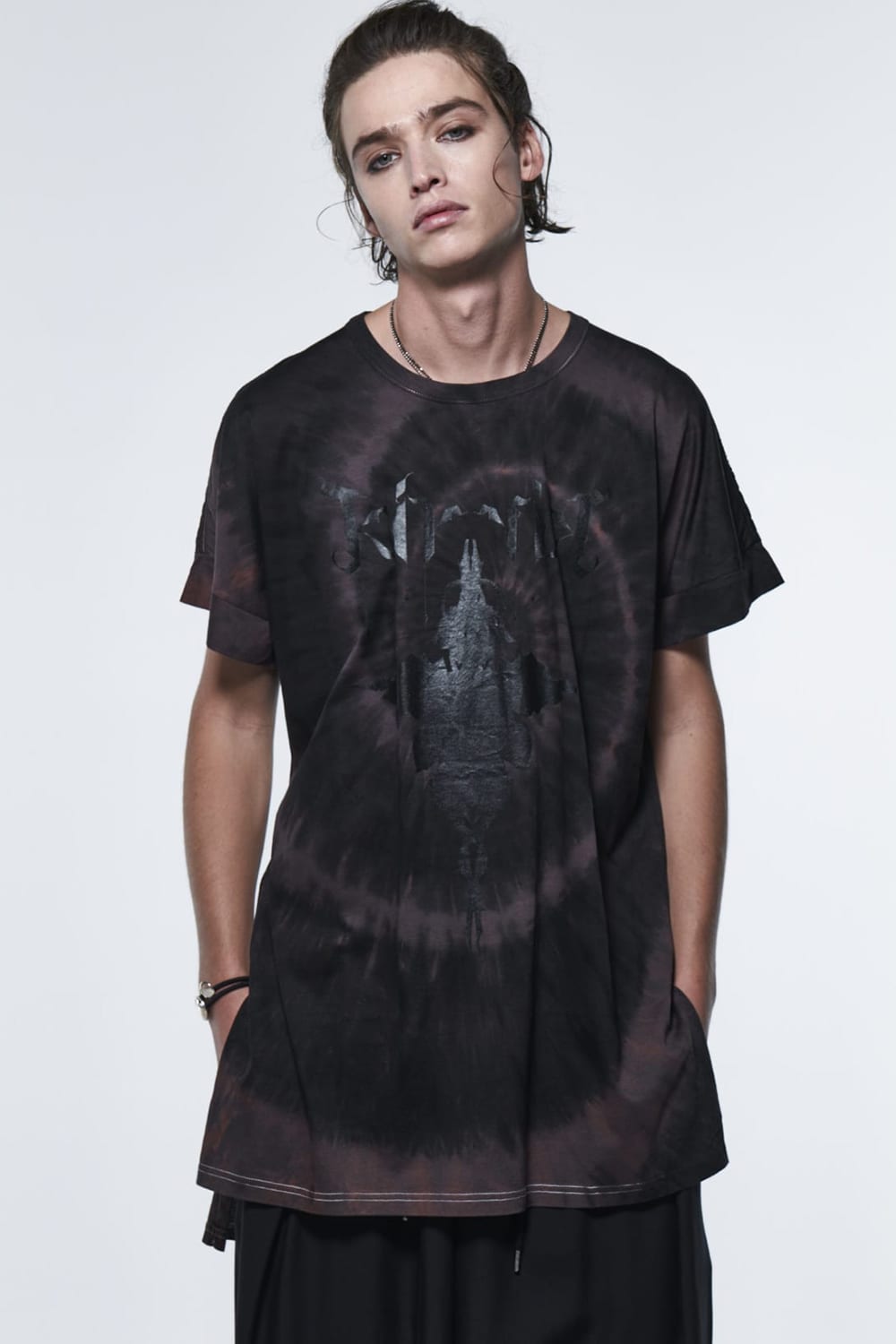 ドルマンスリーブTシャツ ブラック & グレー