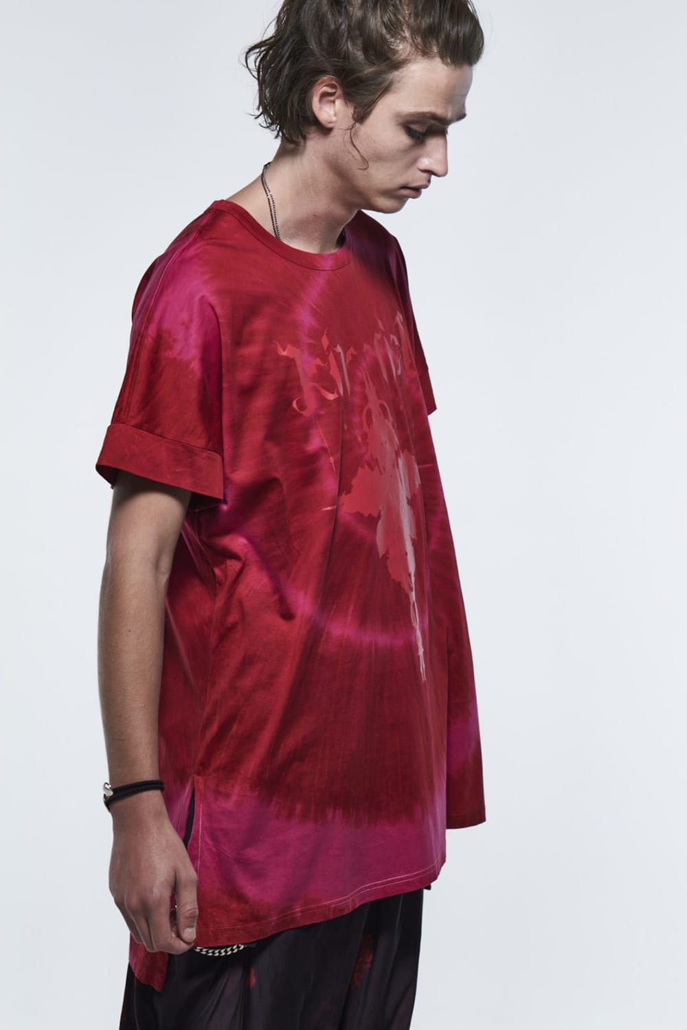 ドルマンスリーブTシャツ レッド & ピンク