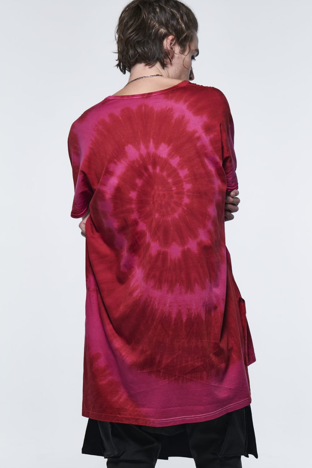 ドルマンスリーブ VネックTシャツ レッド & ピンク