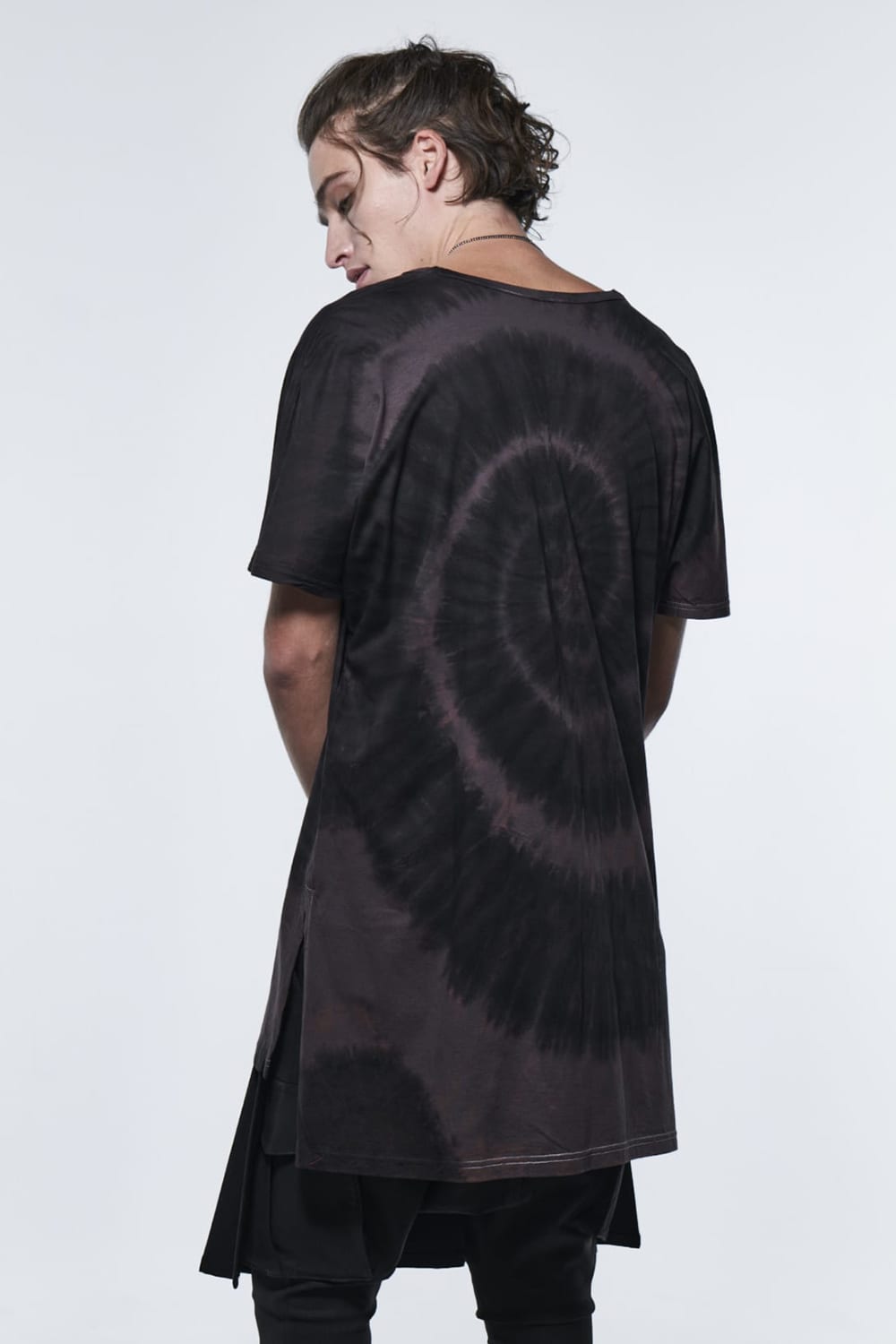 ドルマンスリーブ VネックTシャツ ブラック & グレー