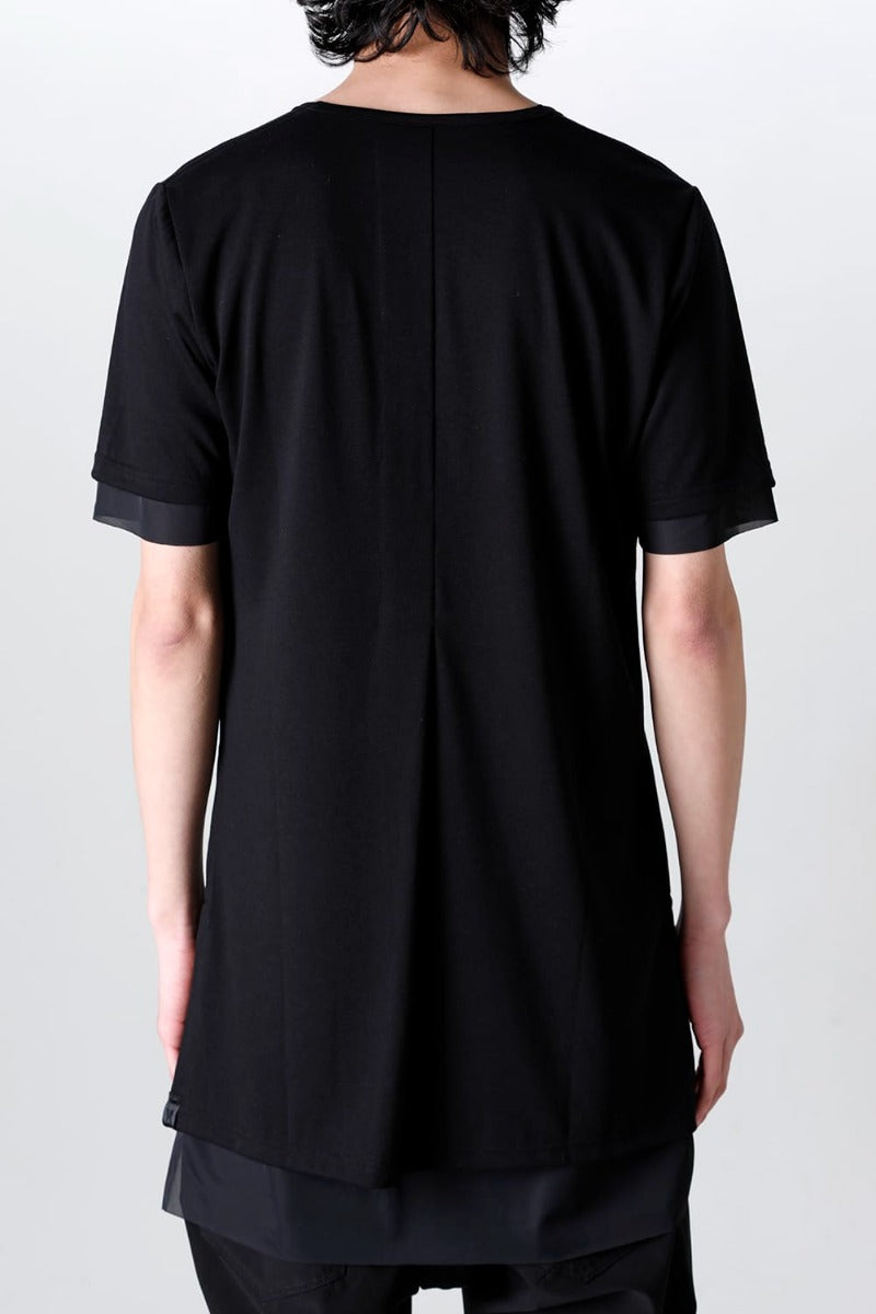 V-neck layered T-shirts Black & Black