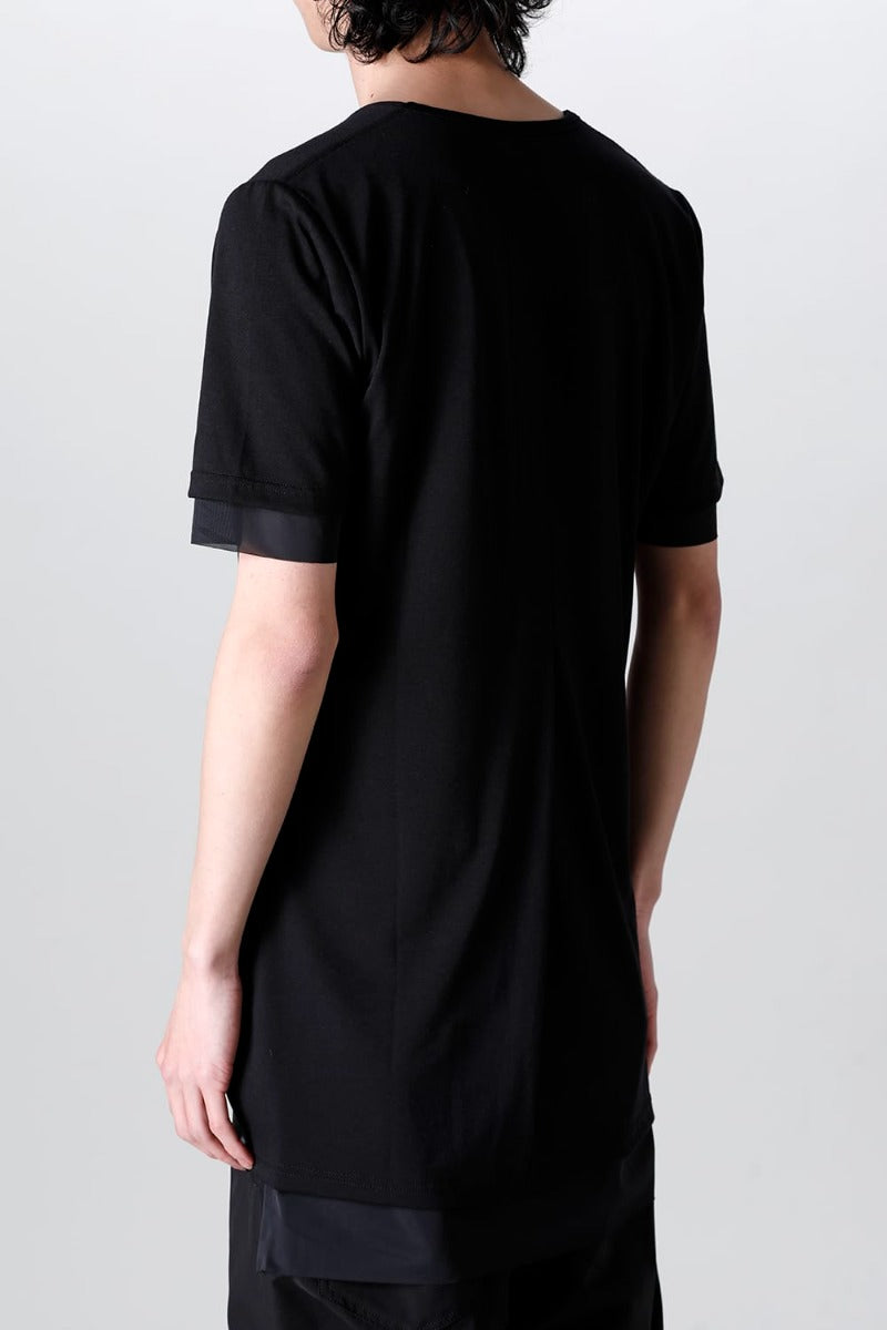 V-neck layered T-shirts Black & Black