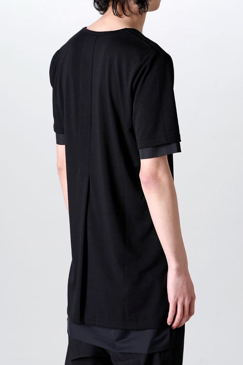 V-neck layered T-shirts Black & Black