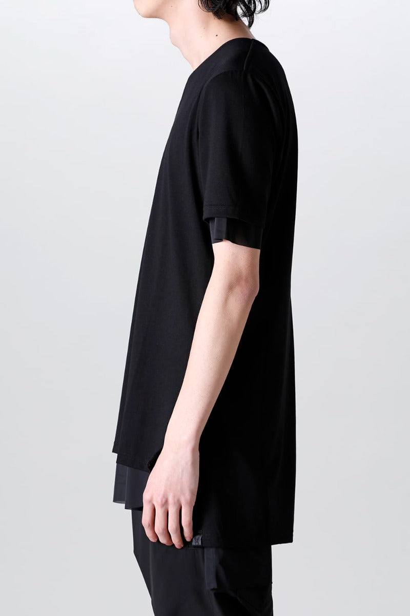 V-neck layered T-shirts Black & Black