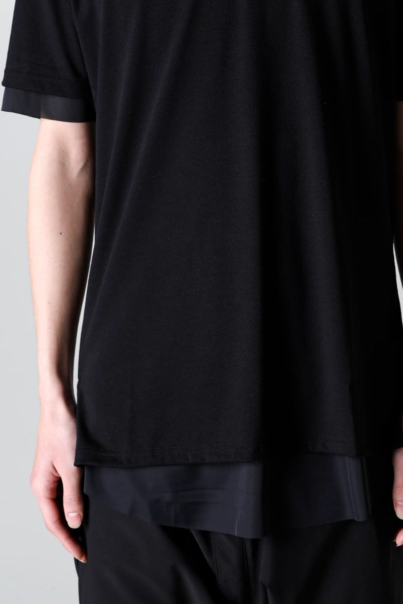 V-neck layered T-shirts Black & Black