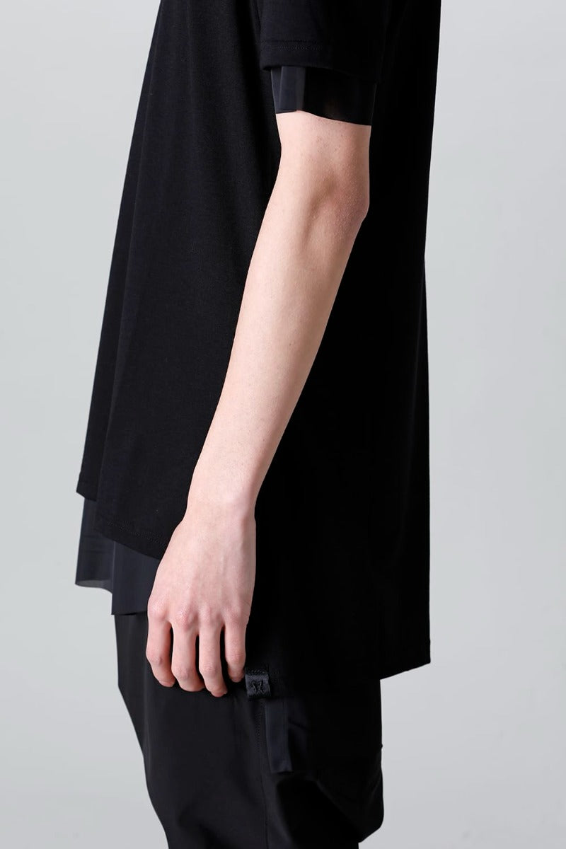 V-neck layered T-shirts Black & Black