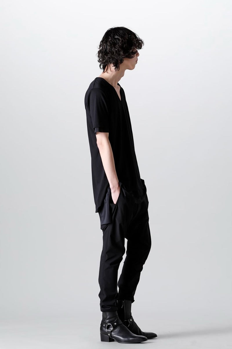 V-neck layered T-shirts Black & Black