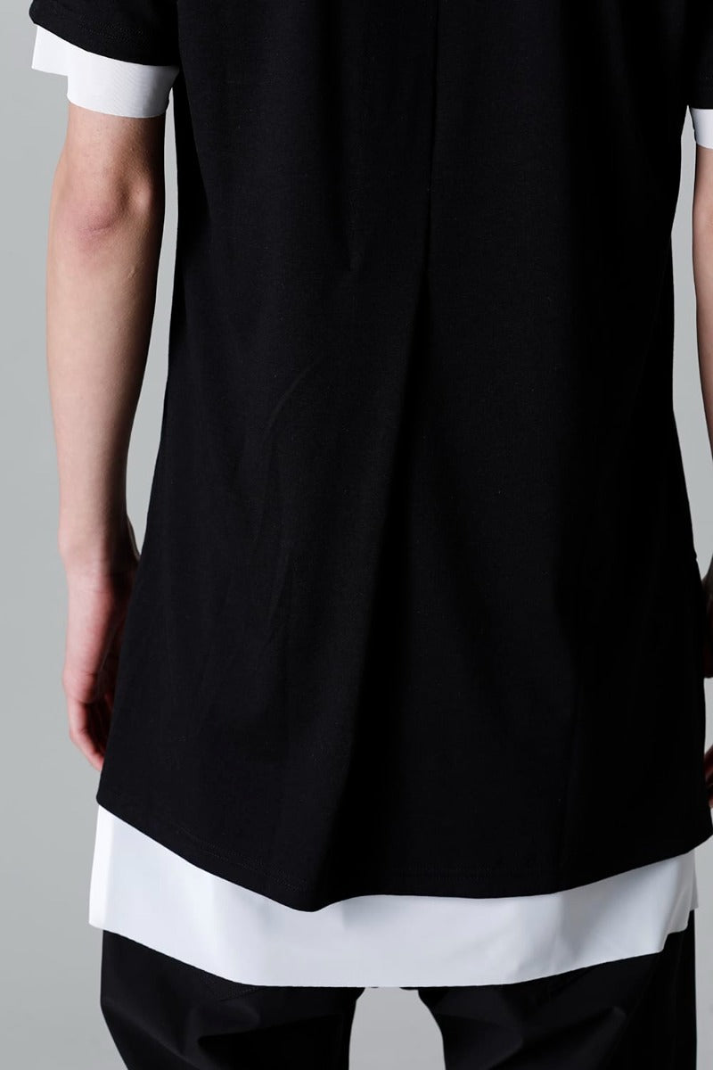 V-neck layered T-shirts Black & White