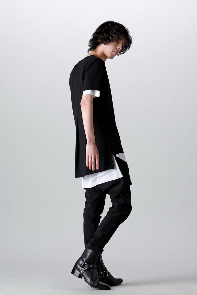 V-neck layered T-shirts Black & White