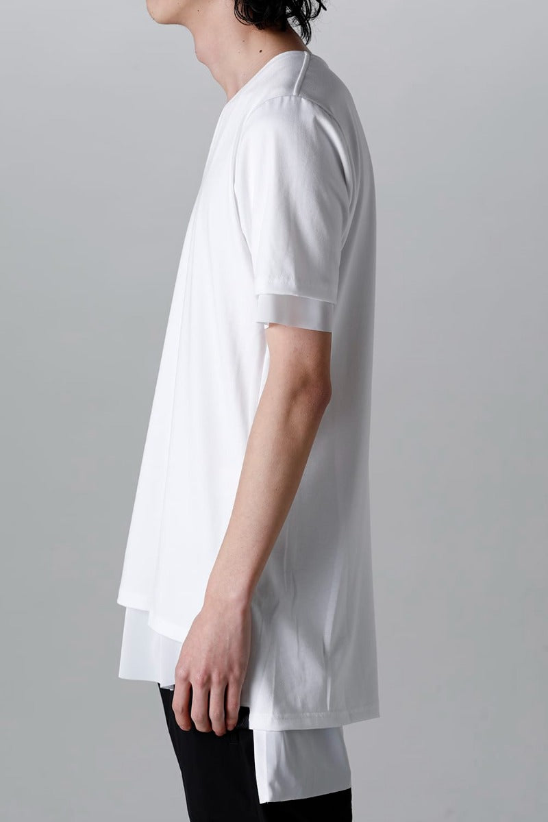 V-neck layered T-shirts White & White