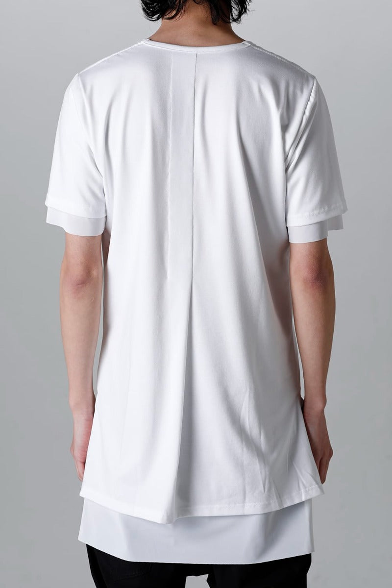 V-neck layered T-shirts White & White