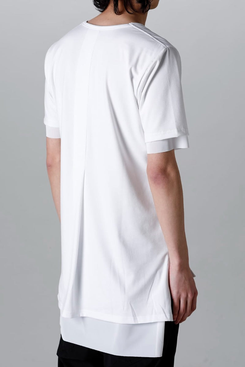 V-neck layered T-shirts White & White