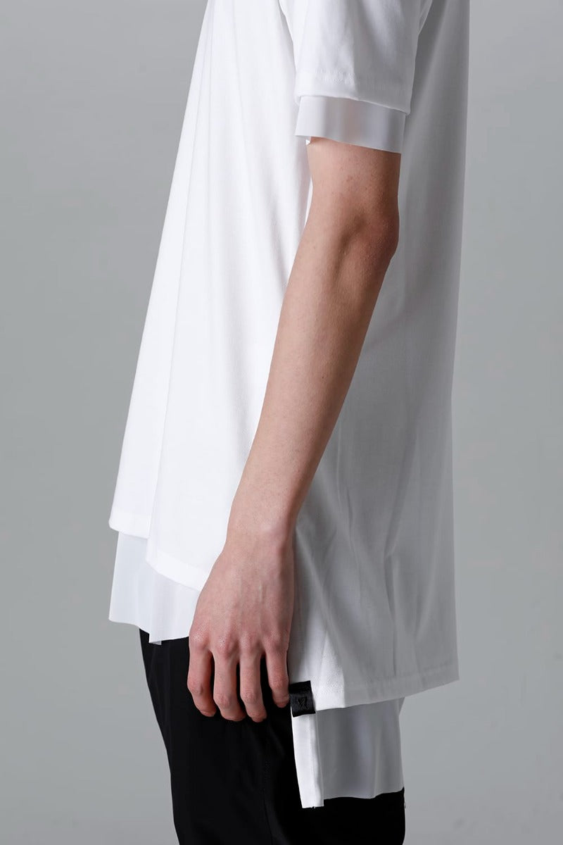 V-neck layered T-shirts White & White