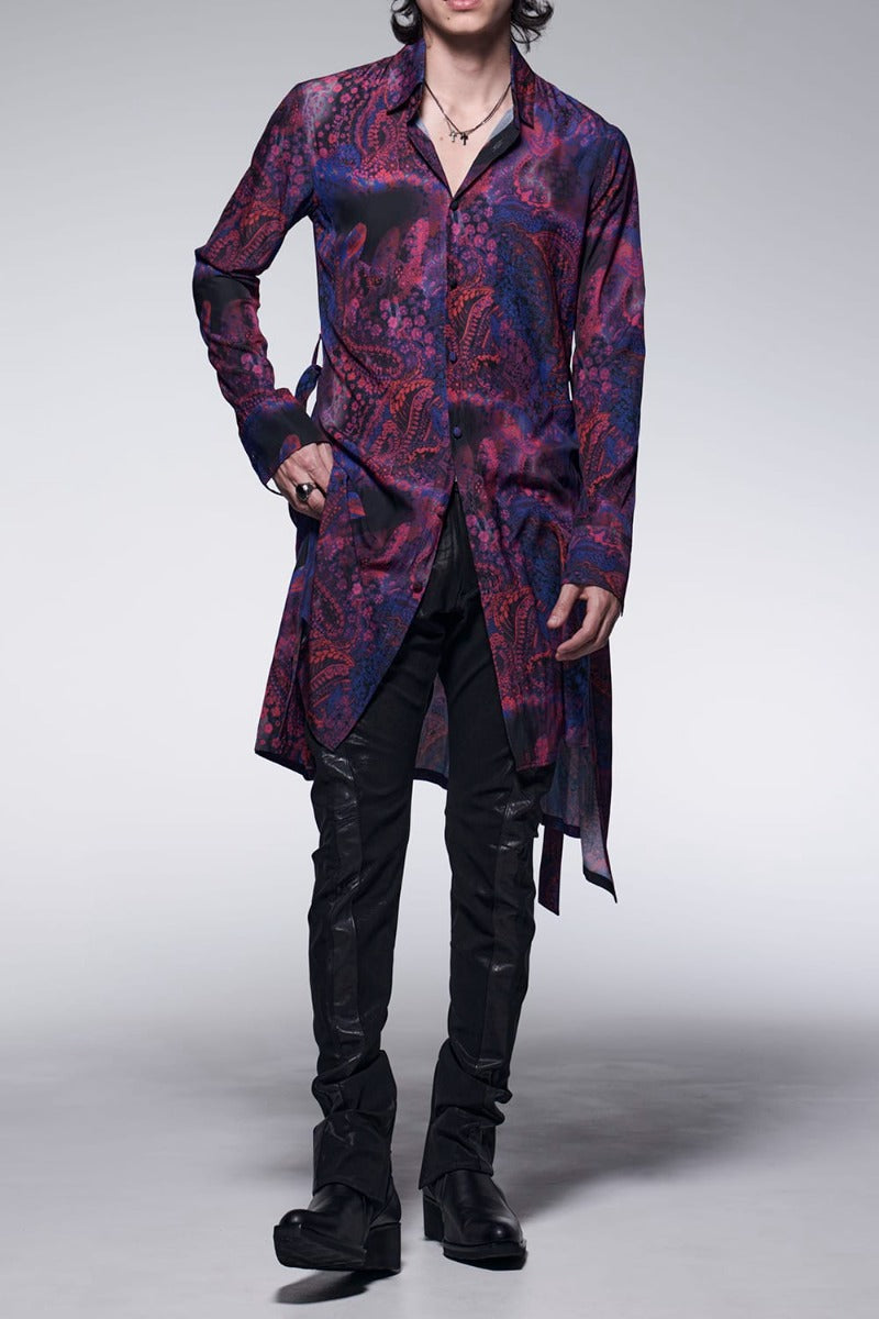 Paisley Print Flare Long Shirt