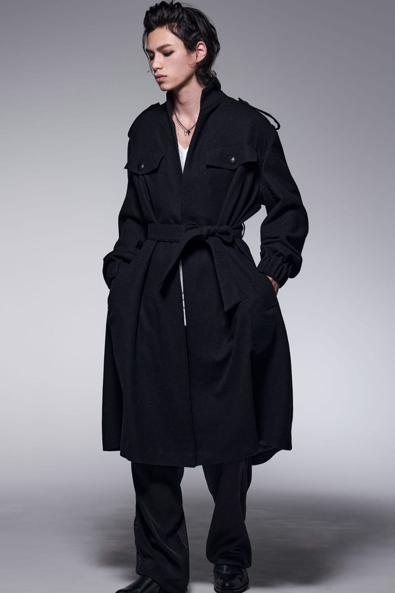 Stand Collar Drape Coat