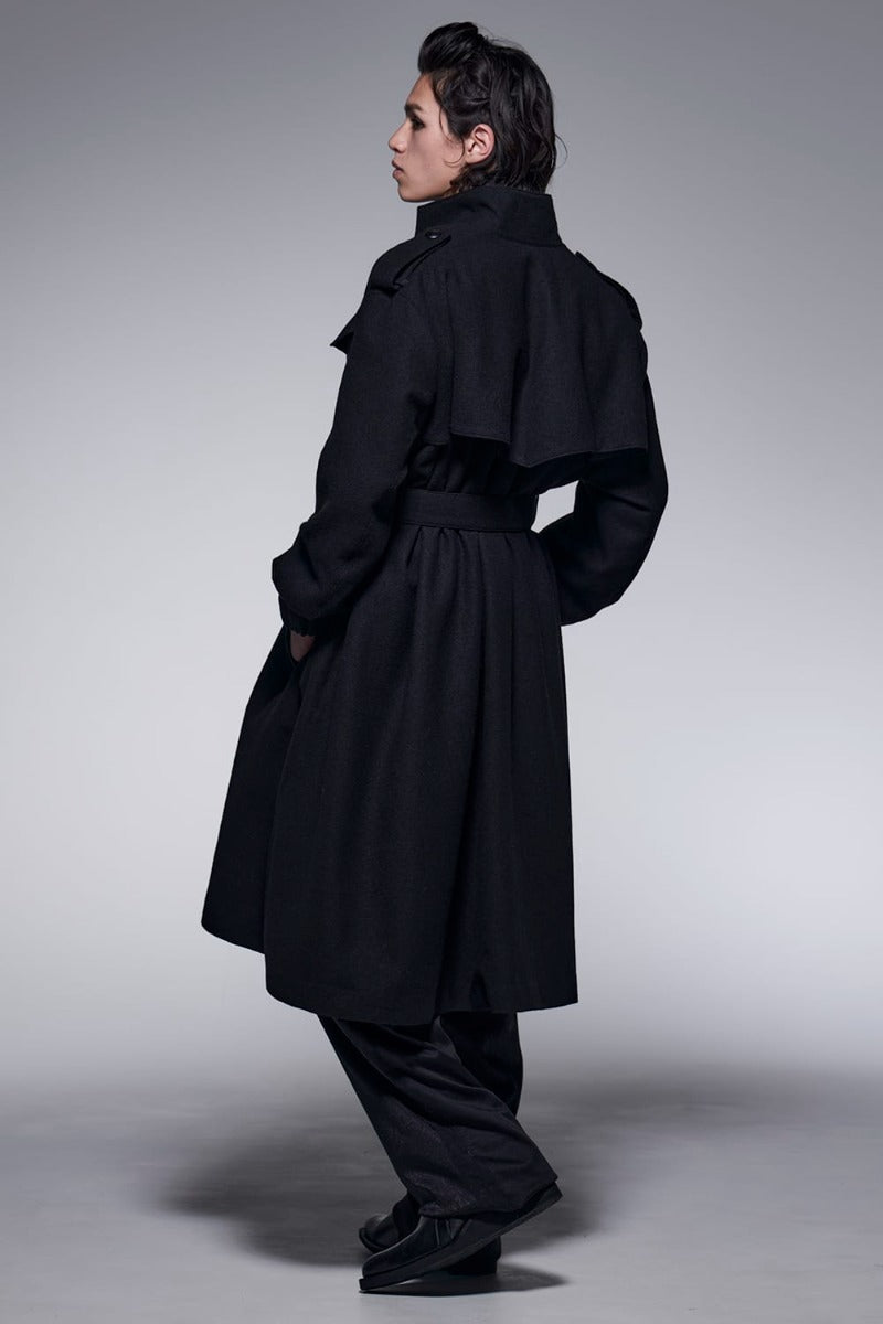 Stand Collar Drape Coat