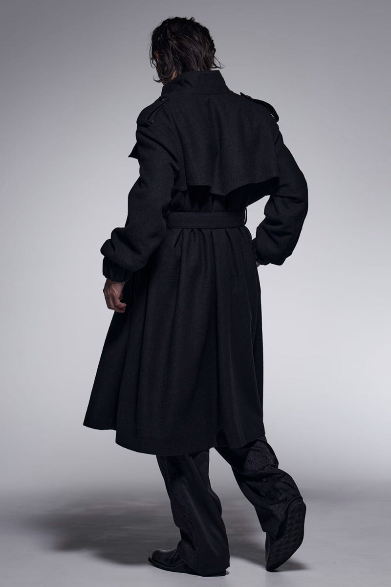 Stand Collar Drape Coat