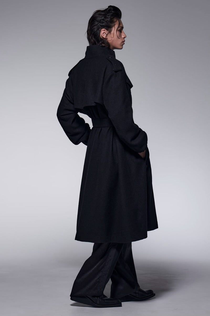 Stand Collar Drape Coat