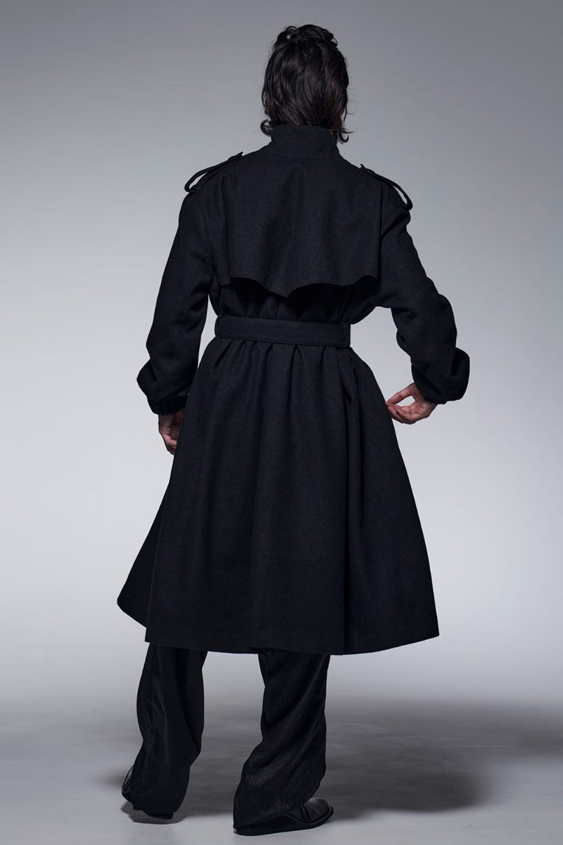 Stand Collar Drape Coat