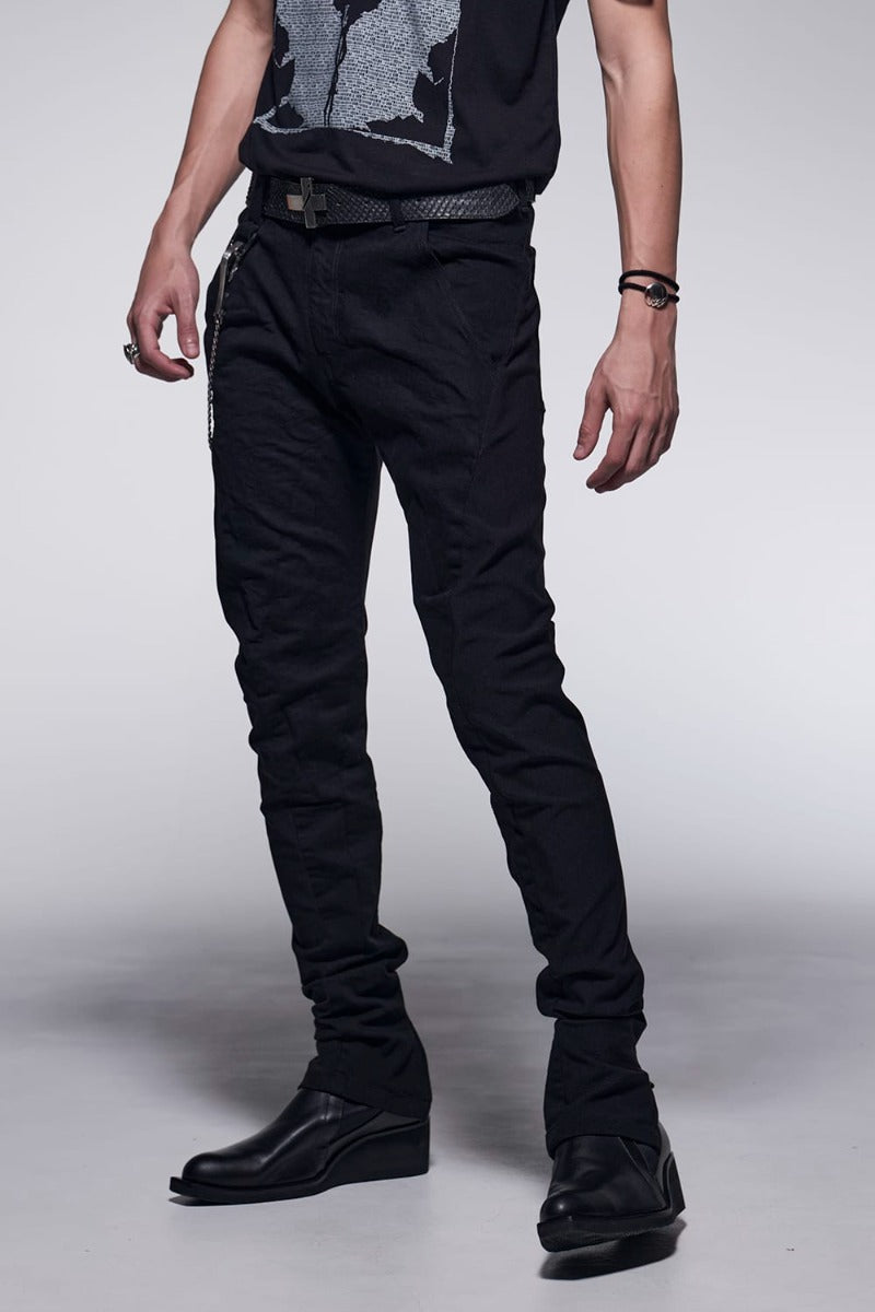 Denim & High Tension Jersey Combination Curve Pants