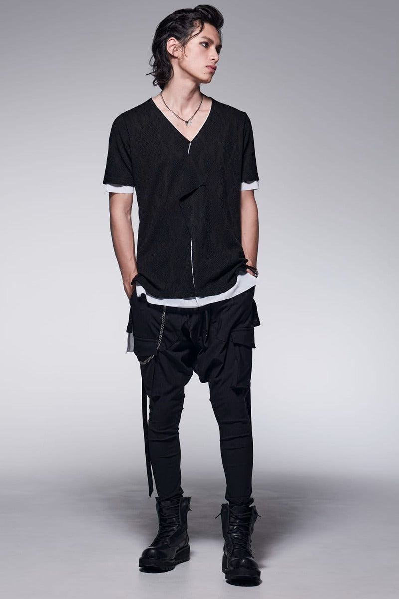 Layered Petit Frill T-Shirt Black&White