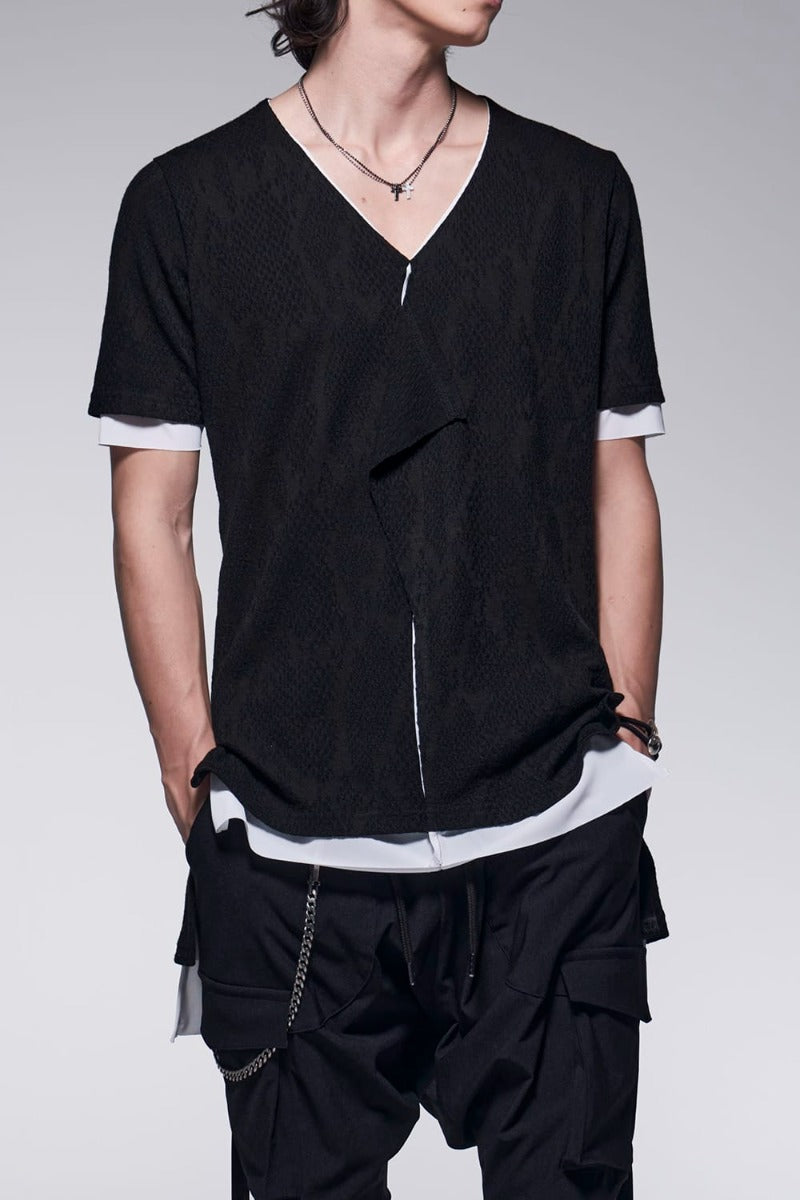 Layered Petit Frill T-Shirt Black&White