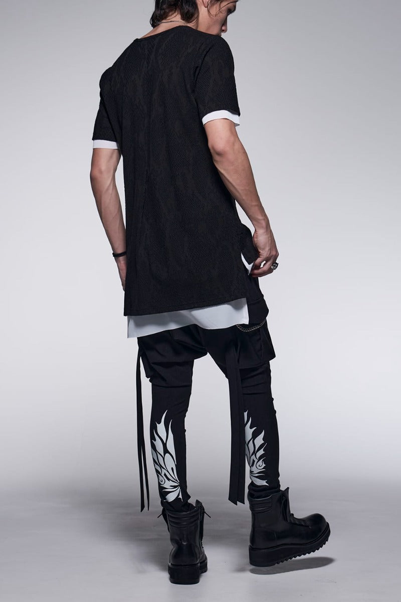 Layered Petit Frill T-Shirt Black&White