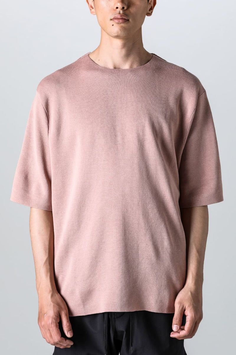 Knit short sleeve cotton / silk / linen  Dark Pink