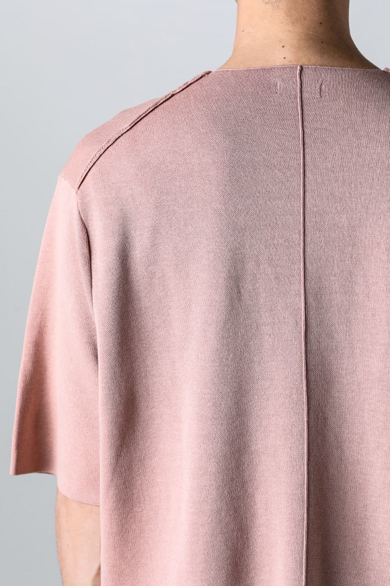 Knit short sleeve cotton / silk / linen  Dark Pink