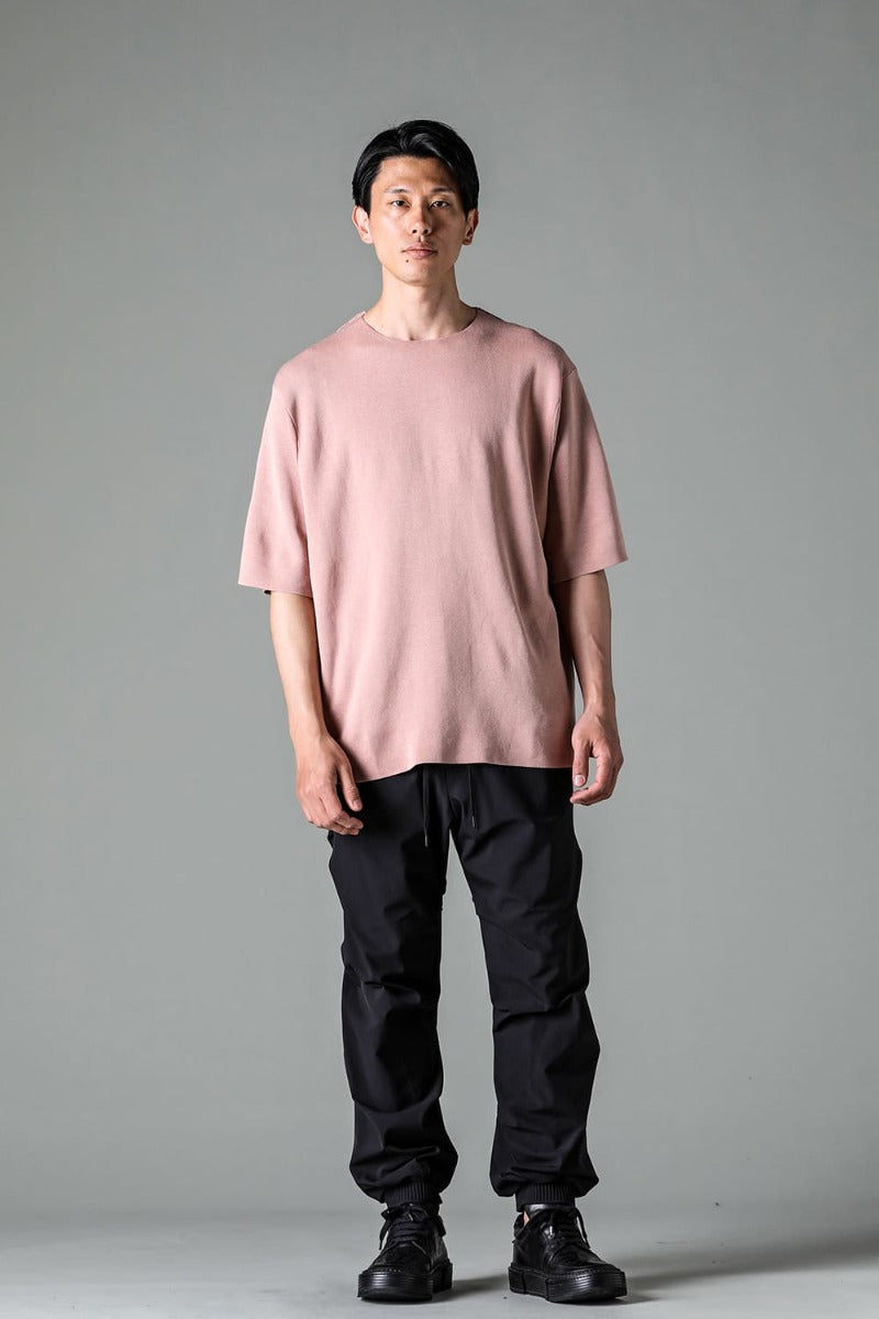 Knit short sleeve cotton / silk / linen  Dark Pink