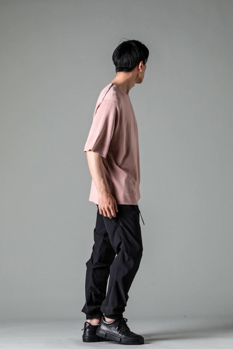 Knit short sleeve cotton / silk / linen  Dark Pink