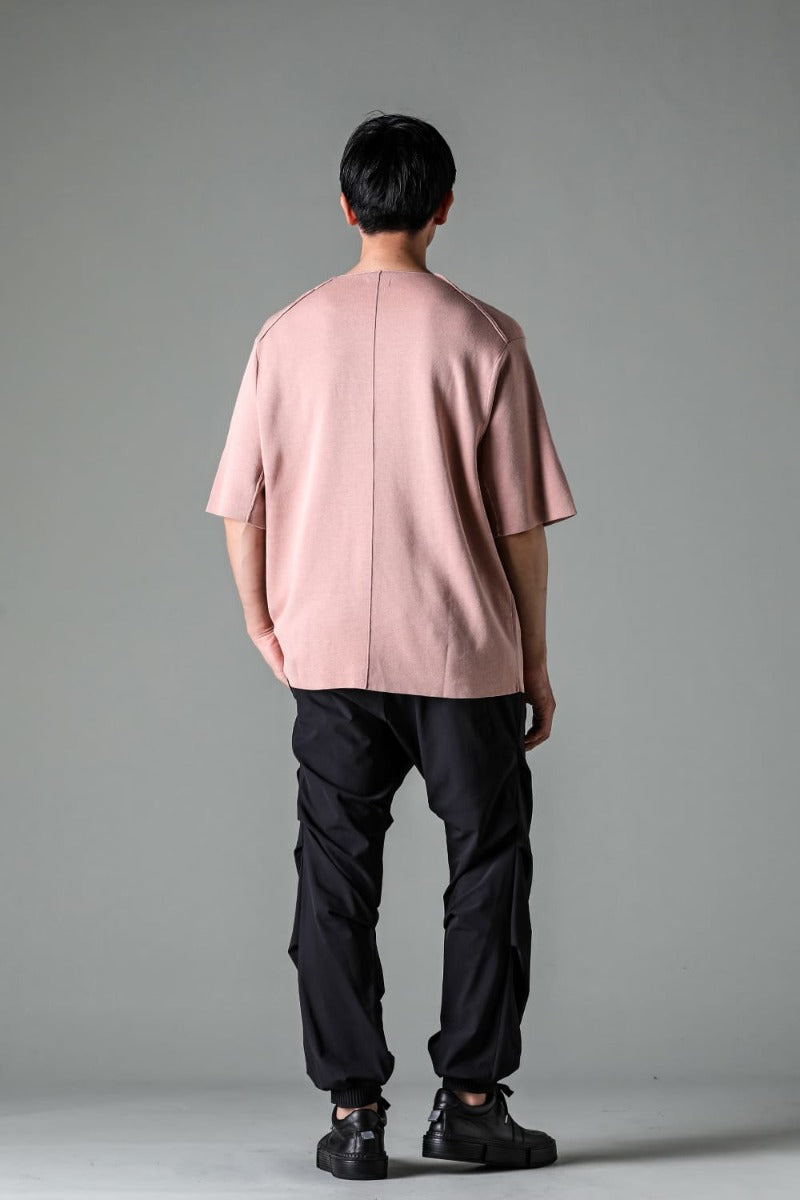 Knit short sleeve cotton / silk / linen  Dark Pink