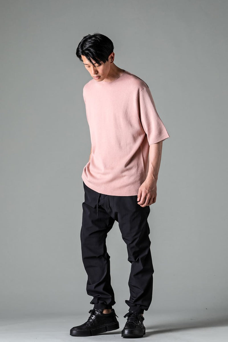 Knit short sleeve cotton / silk / linen  Dark Pink
