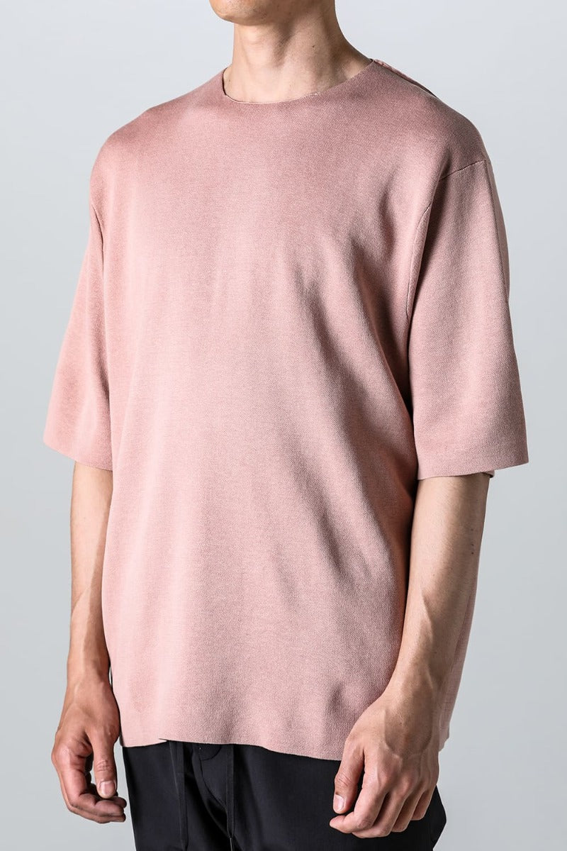 Knit short sleeve cotton / silk / linen  Dark Pink