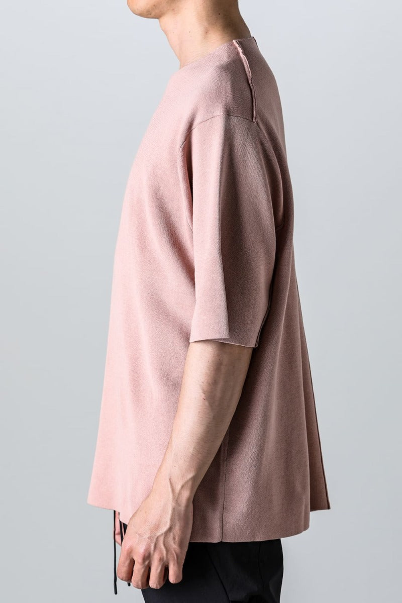 Knit short sleeve cotton / silk / linen  Dark Pink
