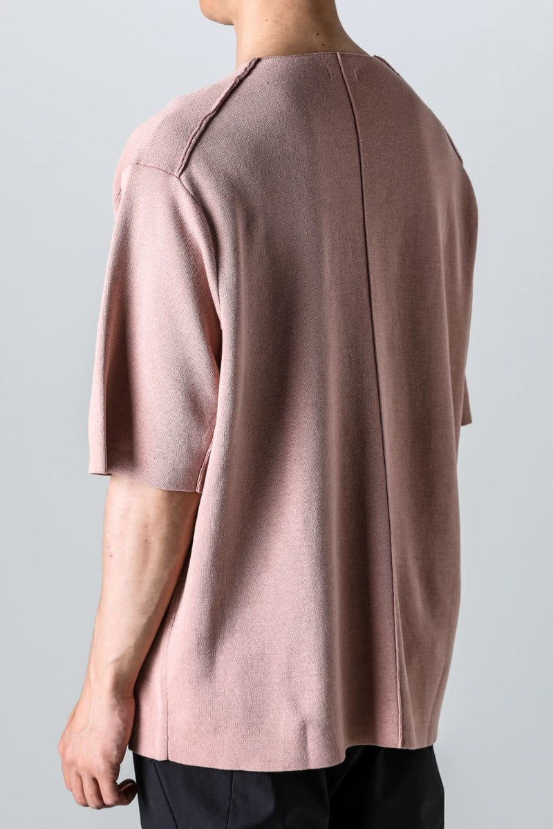Knit short sleeve cotton / silk / linen  Dark Pink