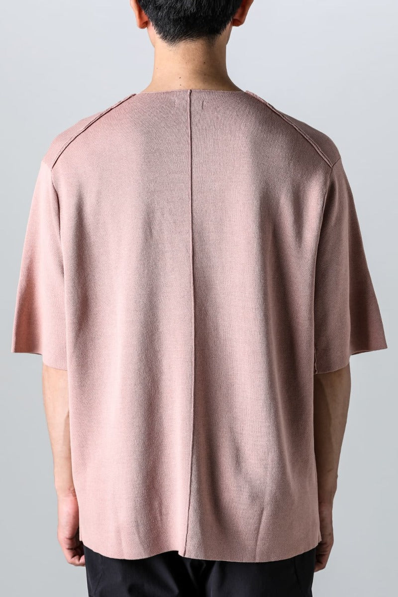 Knit short sleeve cotton / silk / linen  Dark Pink