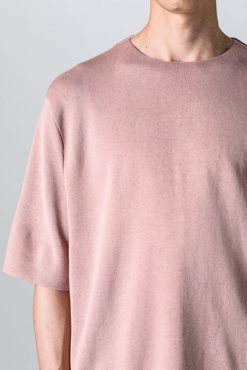 Knit short sleeve cotton / silk / linen  Dark Pink