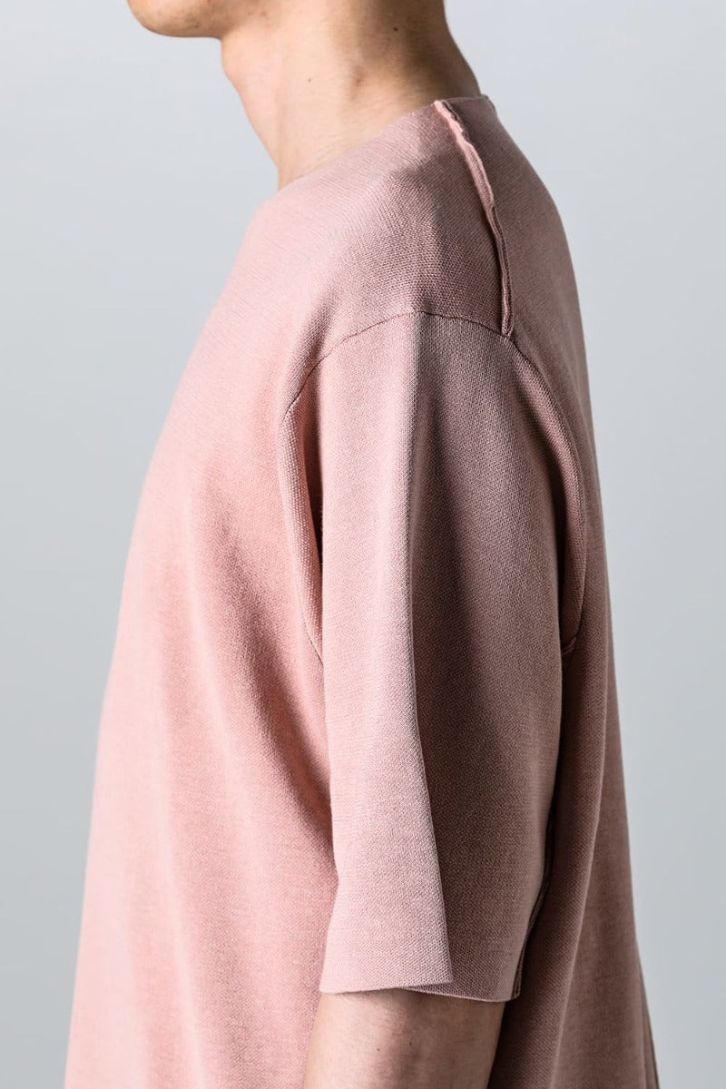 Knit short sleeve cotton / silk / linen  Dark Pink