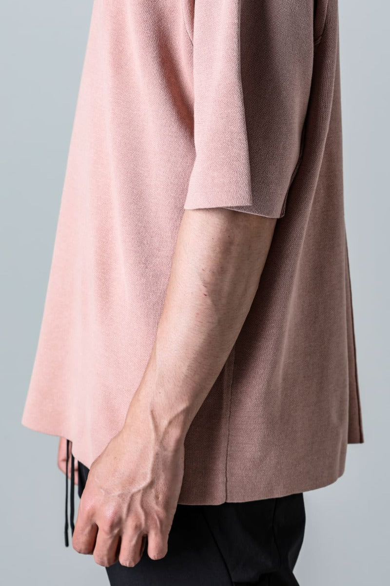 Knit short sleeve cotton / silk / linen  Dark Pink