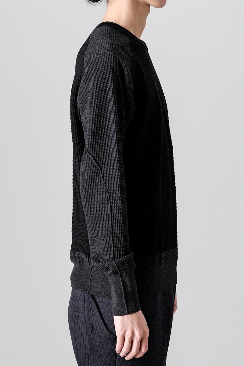 Knit long sleeve cotton / silk / linen