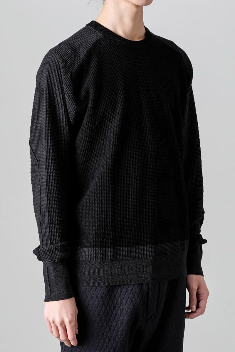 Knit long sleeve cotton / silk / linen