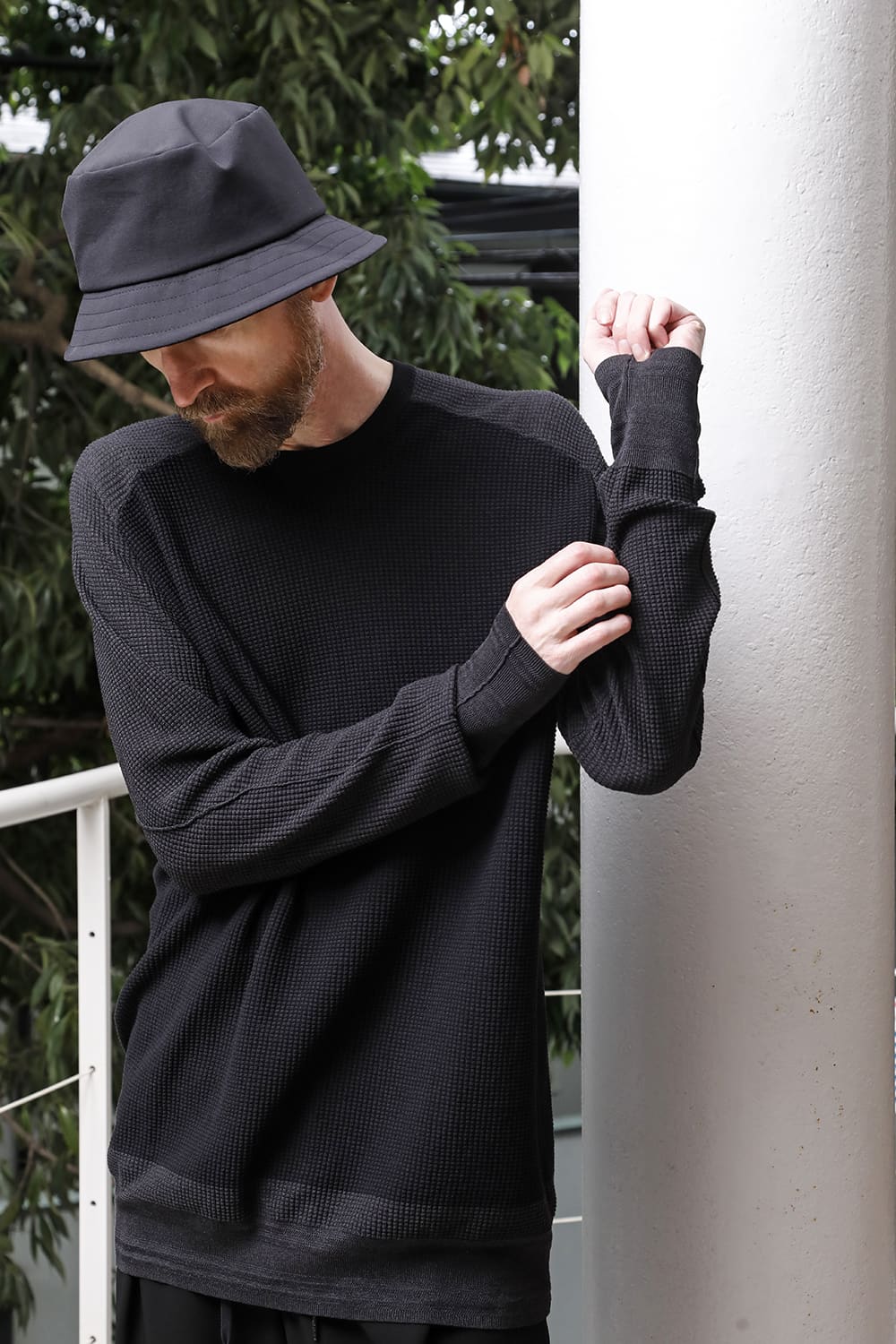 Knit long sleeve cotton / silk / linen