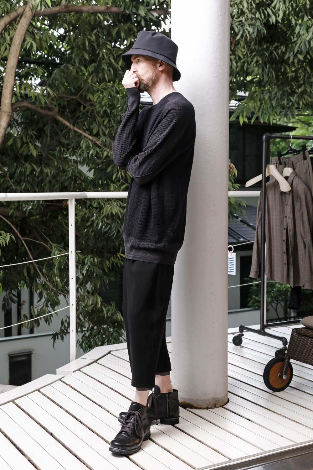 Knit long sleeve cotton / silk / linen