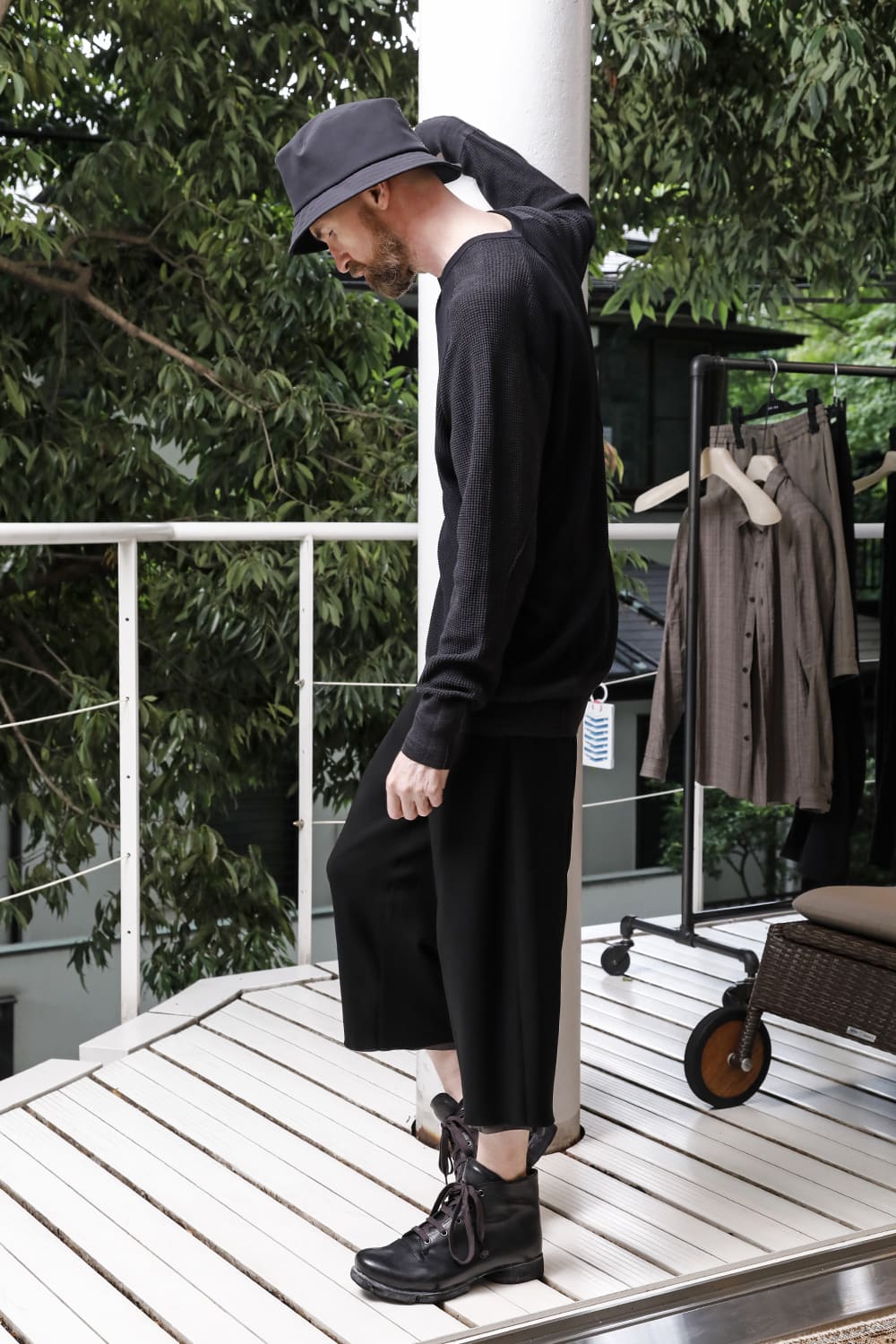 Knit long sleeve cotton / silk / linen